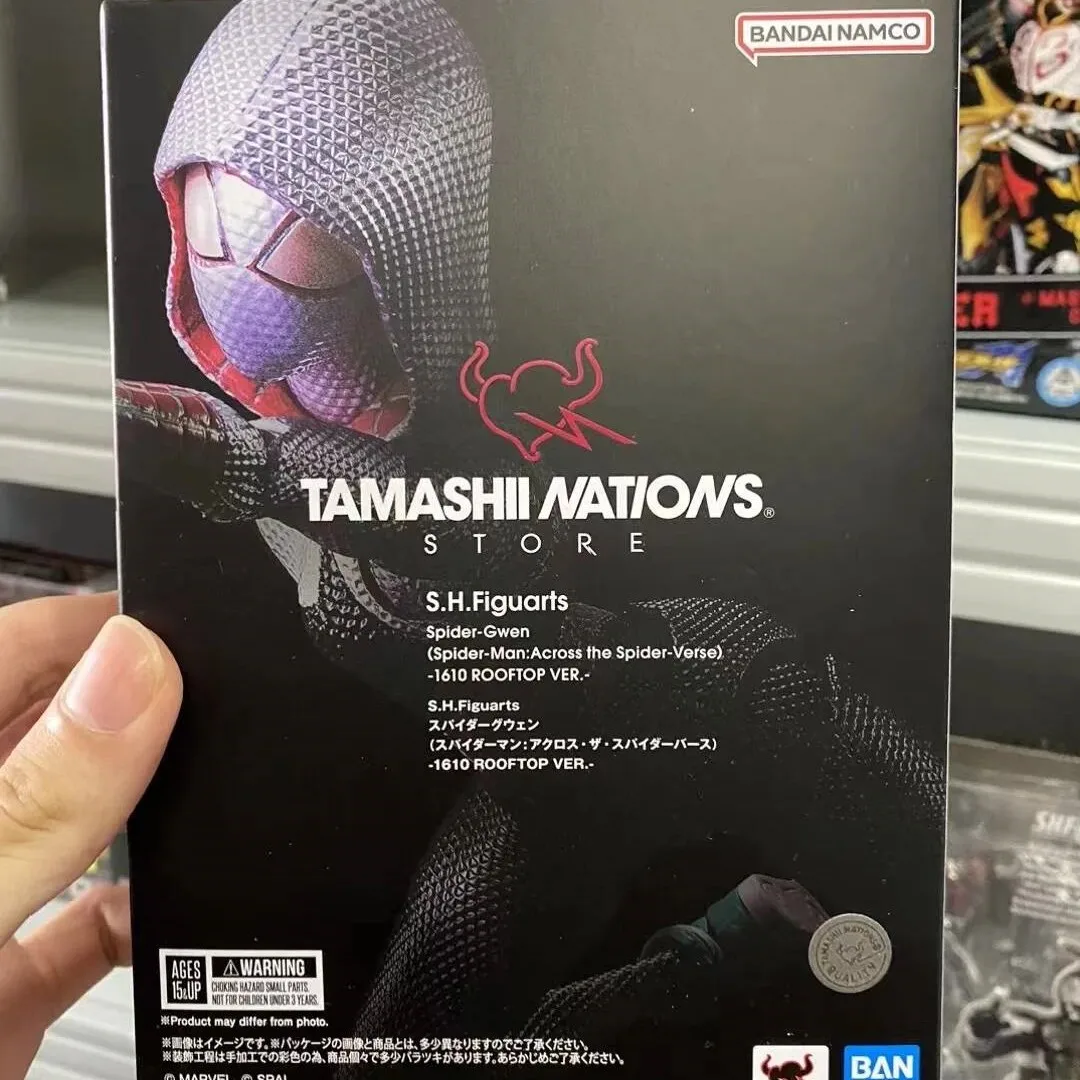 Оригинальный Bandai Shf Sh Figuarts Spider Man Across The Verse Майлз Моралес Гвен 1610 Rooftop Ver детские