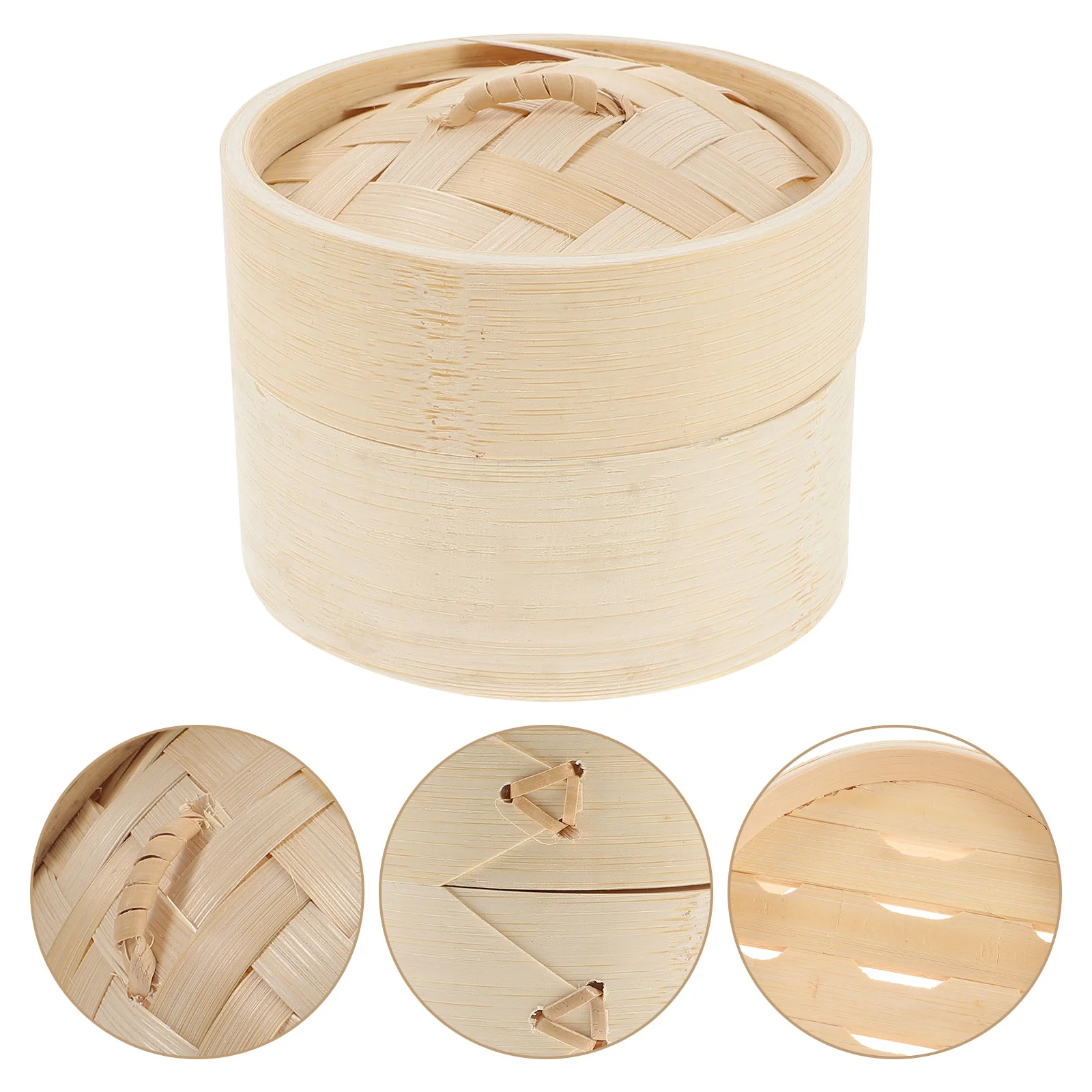 

China Bamboo Steamer Basket Steaming Food Natural Cover Chinese Household Kitchen Handmade Cookware
