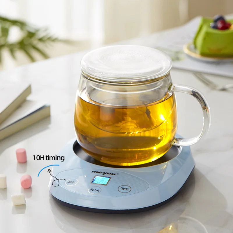 

220V Cup Heater Mug Warmer Smart Thermostatic Hot Tea Makers 8 Gear Heating Coaster for Coffee Milk Tea Warmer Pad with Timing