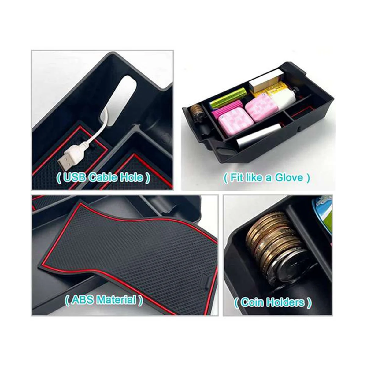 

Органайзер центральной консоли для 2021 2022 Toyota Sienna XL40, вставка для подлокотника, вторичный ящик для хранения, лоток, аксессуары