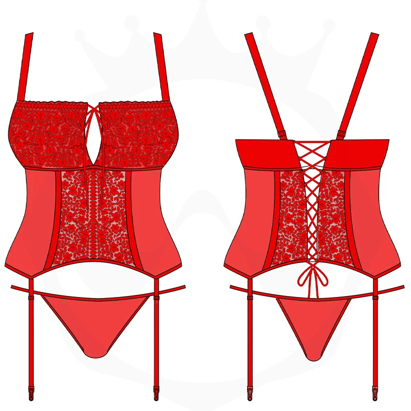 Women Sexy Corset Plus Size Strappy Bodysuit Lace Push Up Bra Shapewear Gather Lingerie For Women Slimming Temptation Underwear