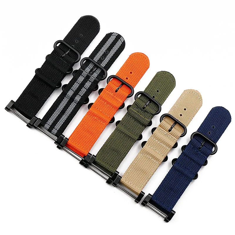 Watch accessories nylon strap pin buckle 24mm for Suunto core outdoor sports waterproof female bracelet men watch band correa