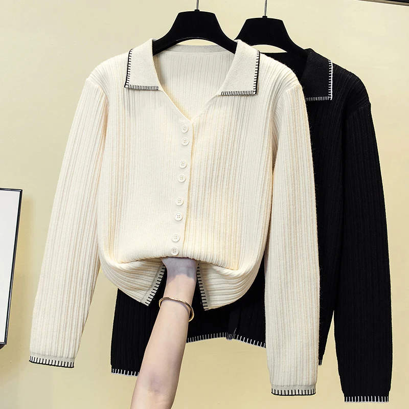 

Женский вязаный кардиган с длинным рукавом, свободный свитер большого размера из 100%-ной шерсти в стиле ретро, Осень-зима