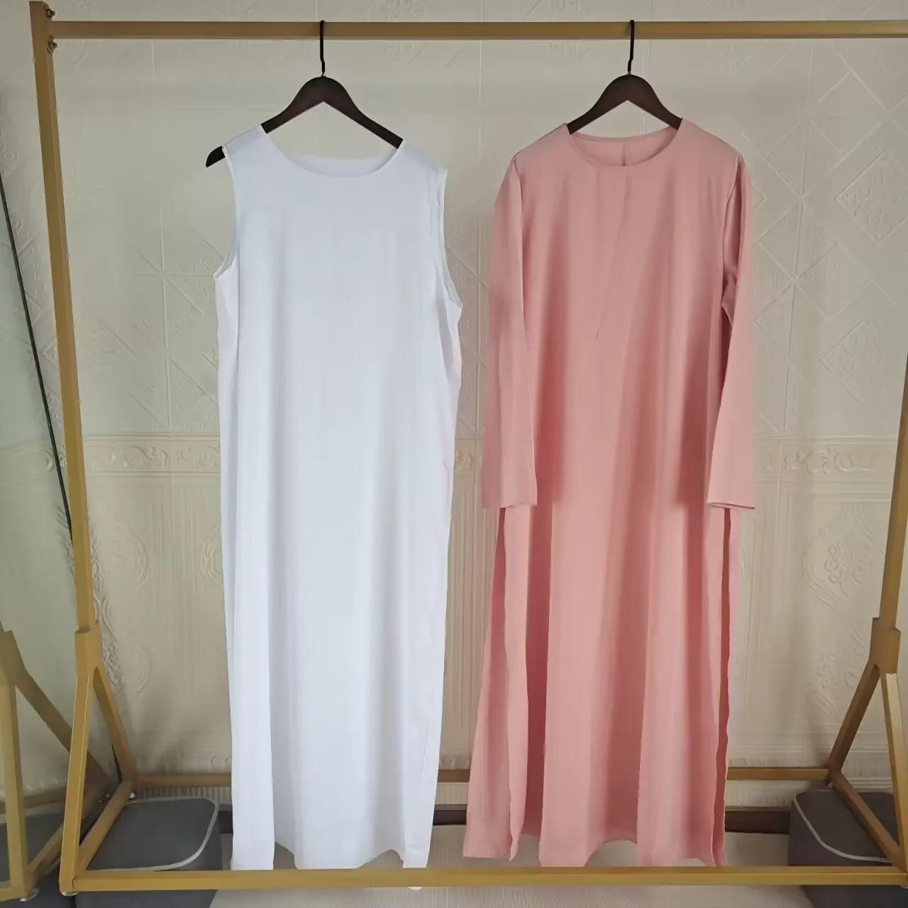 jilbab Muslim abaya 2 piece set Muslim Women Hijab Dress with inner dress  Abaya Long Khimar Ramadan Arab Islamic Clothes Robe