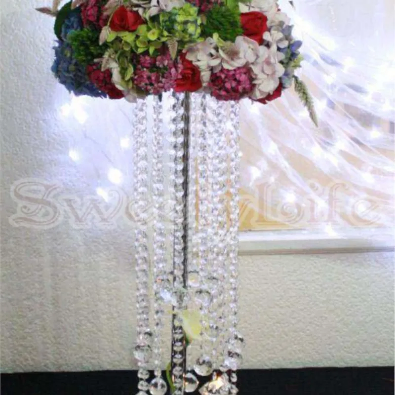 

70cm Tall Crystal Wedding Centerpieces Flower Stand Table Decor