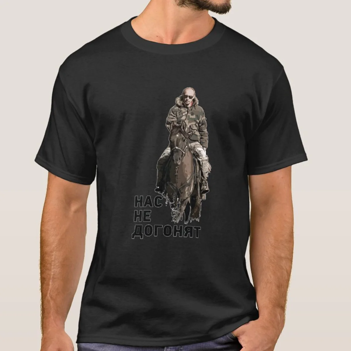 

Vladimir Putin Russian President Riding Horse T-Shirt. Summer Cotton Short Sleeve O-Neck Unisex T Shirt New S-3XL