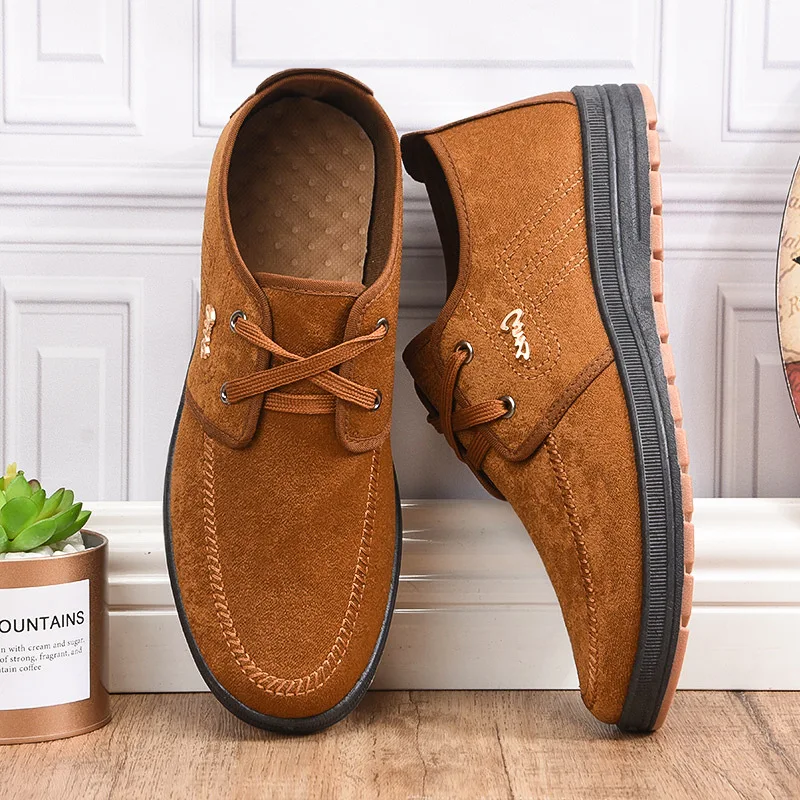 

2022 Men's shoes loafers spring and autumn new fashion boat a pedal fortable old Beijing cloth middle-aged elderly casual shoes