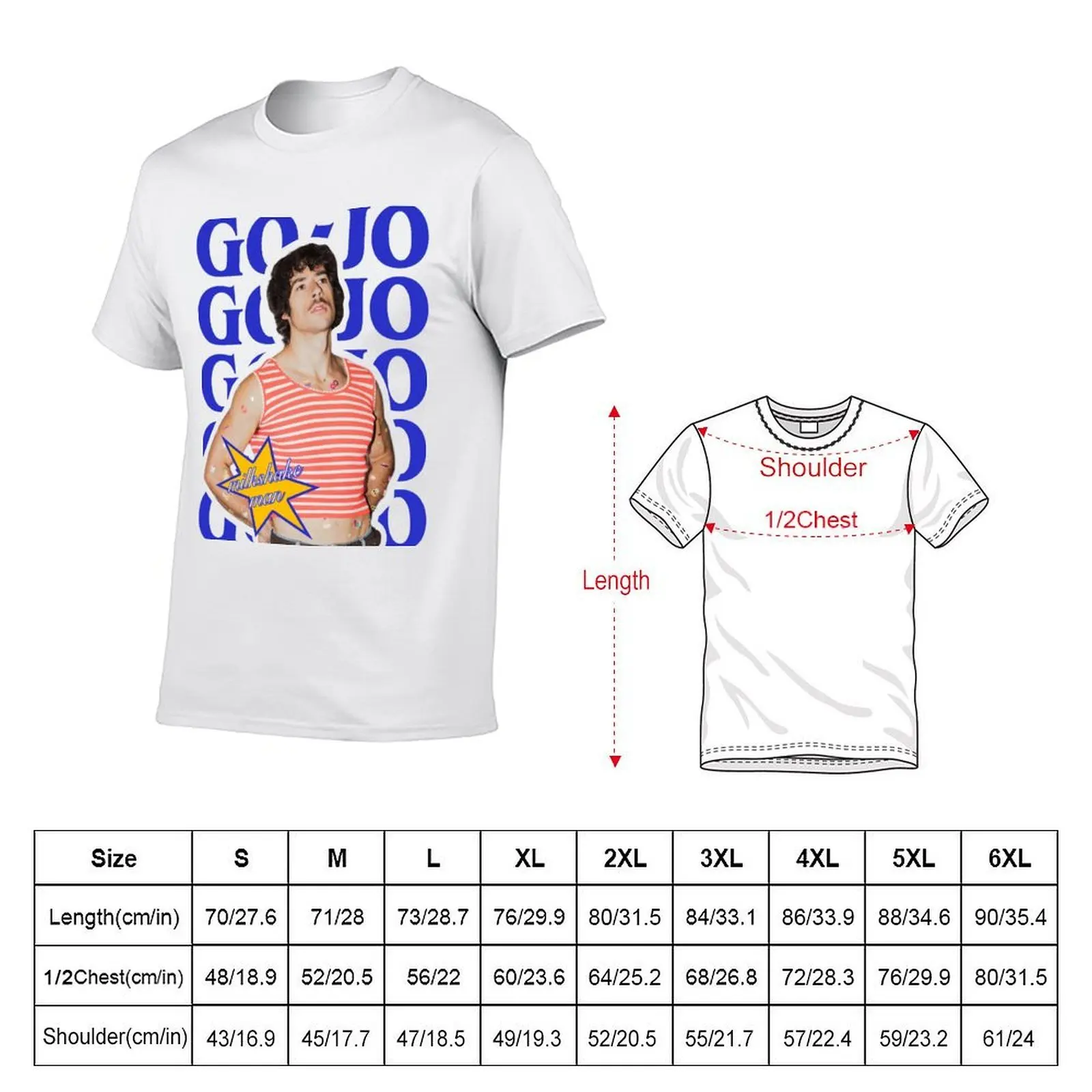 Фото Футболка Go-Jo Milkshake Man Eurovision 2025 Australia Merch, аниме-футболки для мужчин, комплект белых футболок для мужчин №2