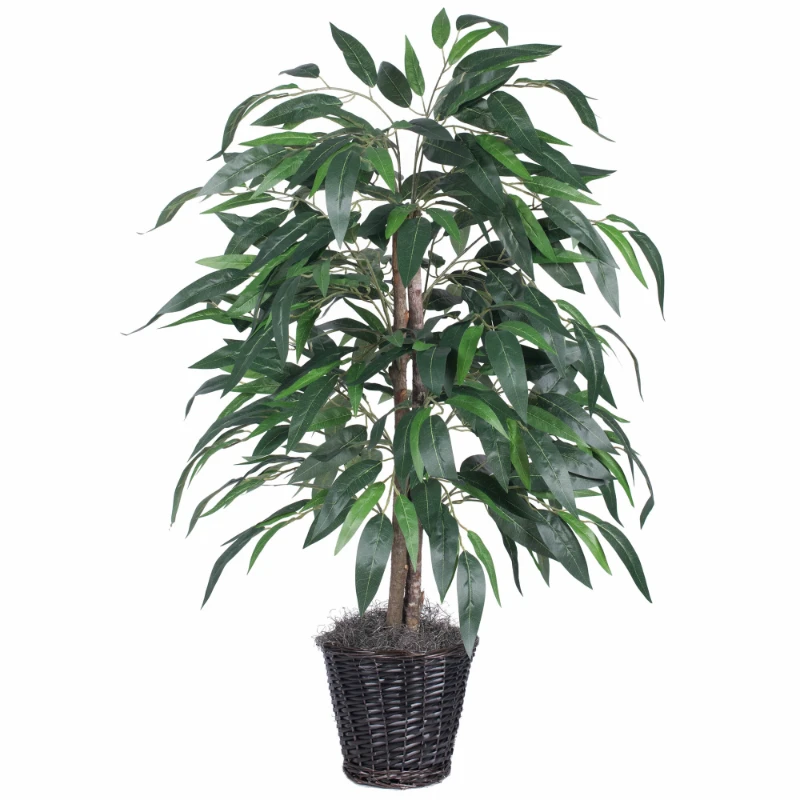 

Everyday - 4' Indoor Artificial Mango Bush - Real Tag Alder Trunks - Decorative Rattan Container - Maintenance Free