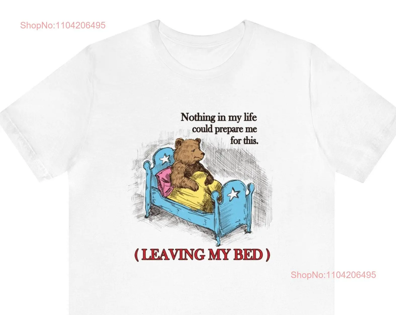 Leaving my bed meme shirt Midcentury vintage drawing bear Drowsy Goth edwardian childrens book ink animal illustrations