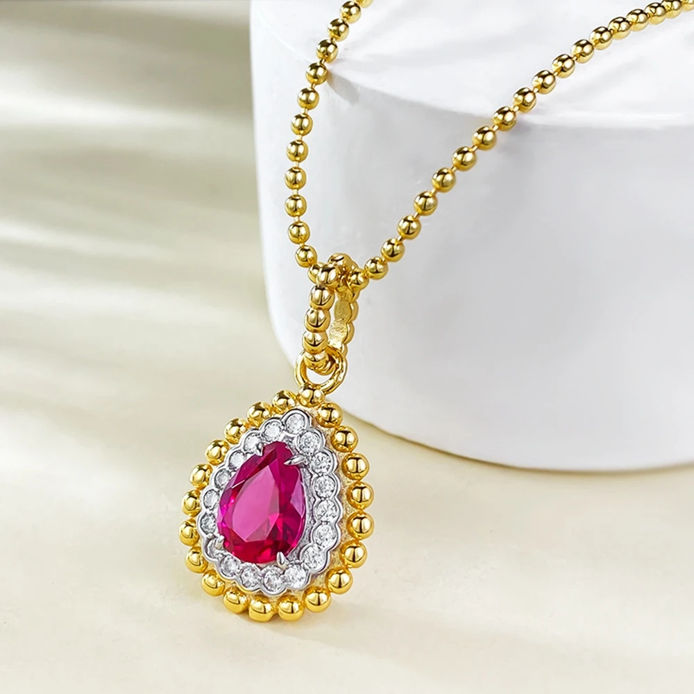 Wong Rain винтажное позолоченное 18K Стерлинговое Серебро 925 пробы 6*8 мм граненый Рубин