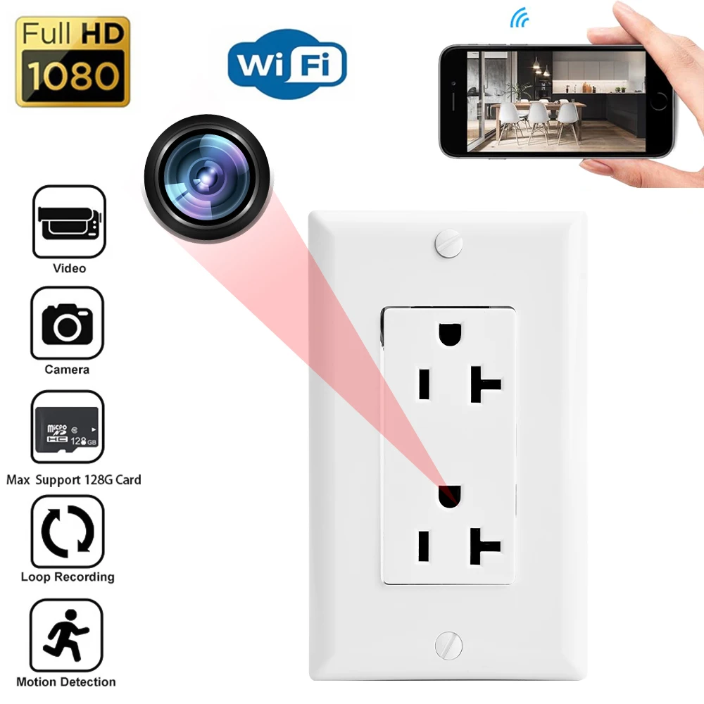 

Socket Base Mini Camera Wifi Remote Monitoring HD Power Outlets Wireless IP Camera Home Security Surveillance Video Recorder