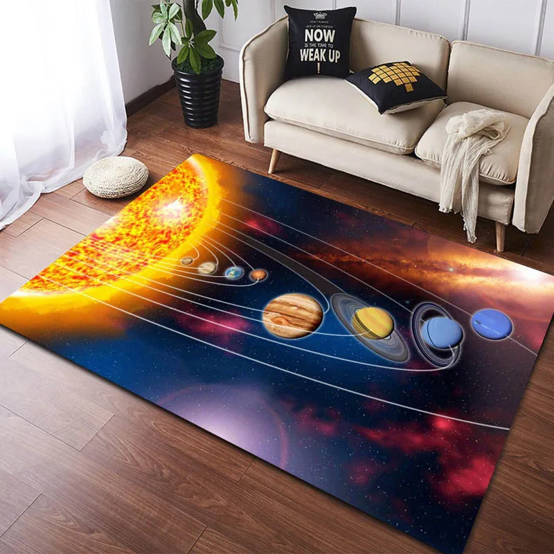 

Planet Universe Space Printing Living Room Large Area Carpet Coffee Table Cloakroom Lounge Non-Slip Mat Decoration Room