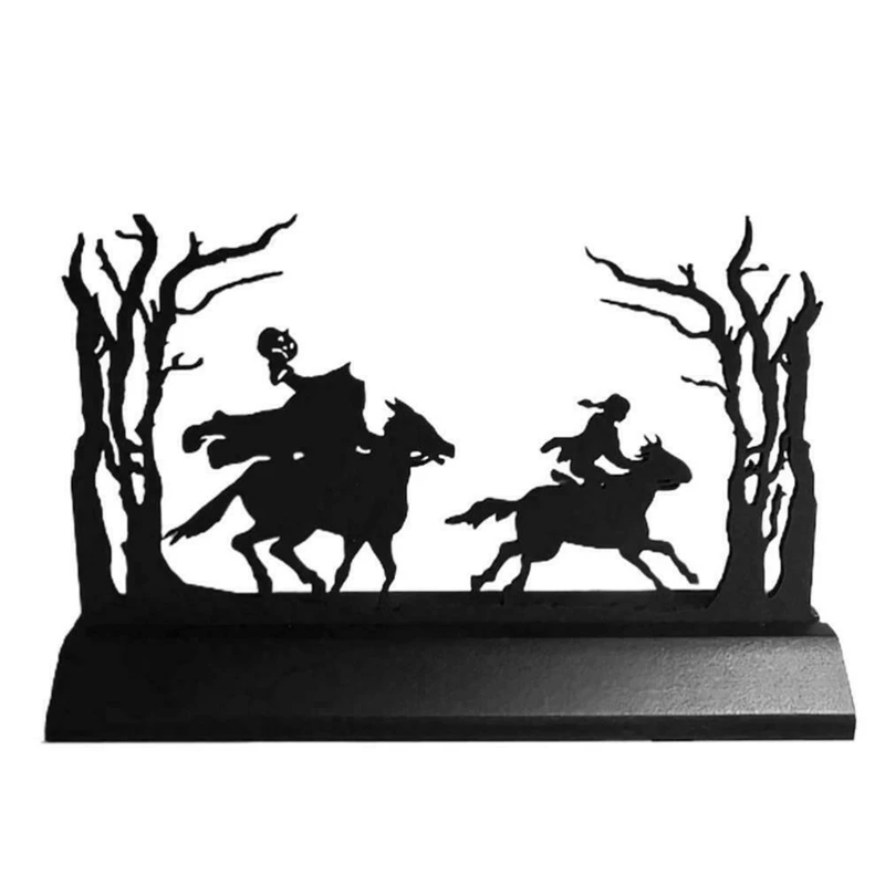 

Halloween Headless Knight Ornaments Chase A Little Girl On Horseback Silhouettes