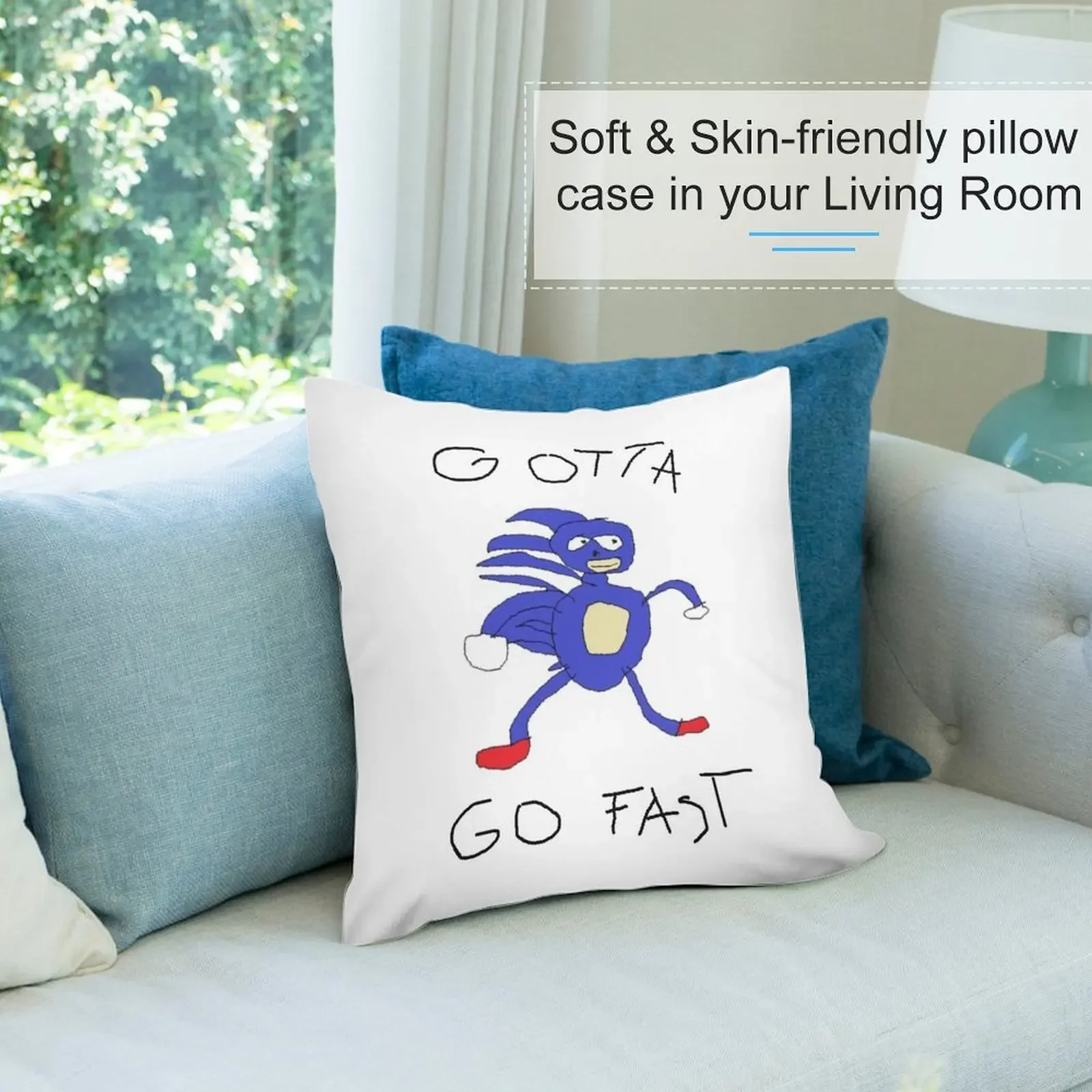 Gotta go fast Sanic Забавная футболка с мемом Подушка в клетку Диван