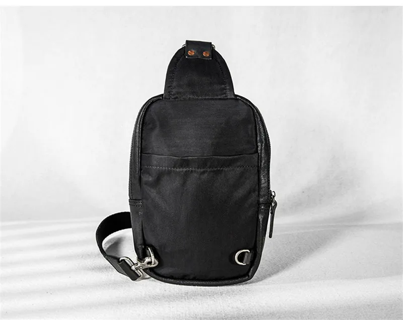 Weekends outdoor daily luxury genuine leather men's chest bag fashion designer soft natural real cowhide teens crossbody bag