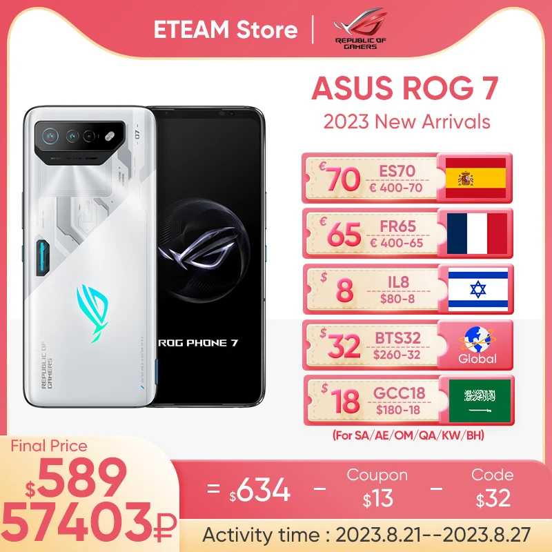 ASUS ROG Phone 7 Gaming Phone 2023 New Snapdragon 8 Gen 2 6.