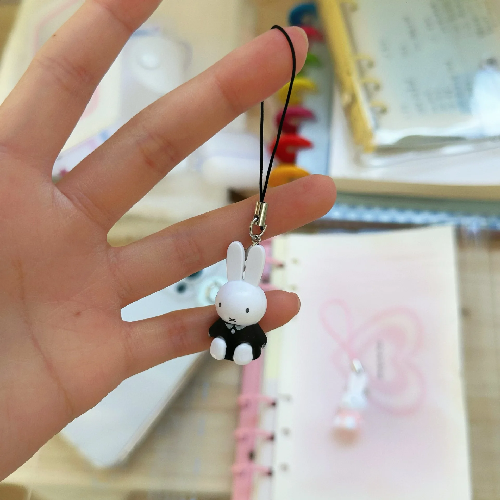 Kawaii Miffy брелок мультфильм милый рюкзак кулон украшения цепочка для мобильного