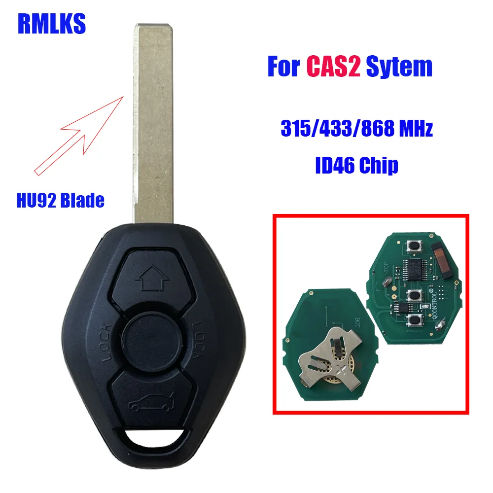 

CAS2 System Car Remote Key For BMW CAS2 5 series E46 E60 E83 E53 E36 E38 868 Mhz with ID46 Chip HU92 Blade
