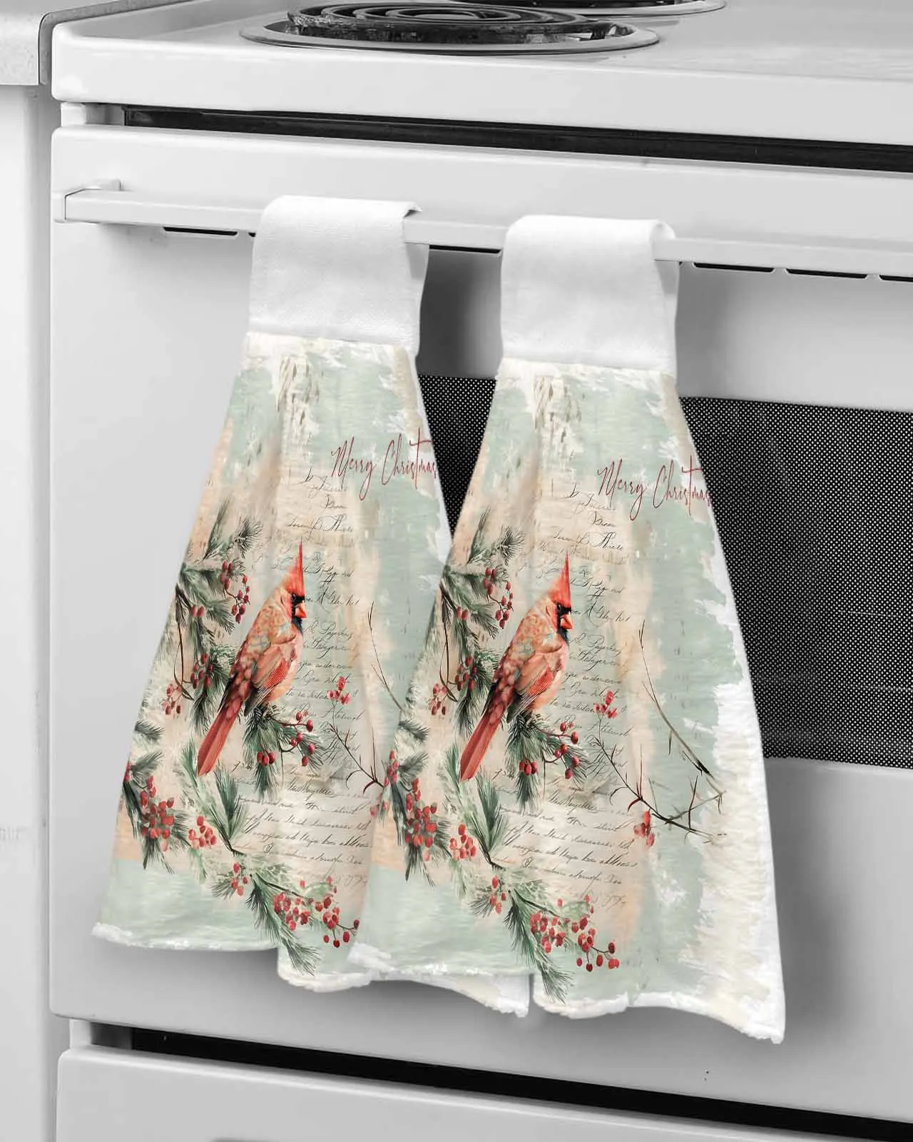 Рождественские Зимние кардинальные ягоды полотенца для рук из микрофибры банная