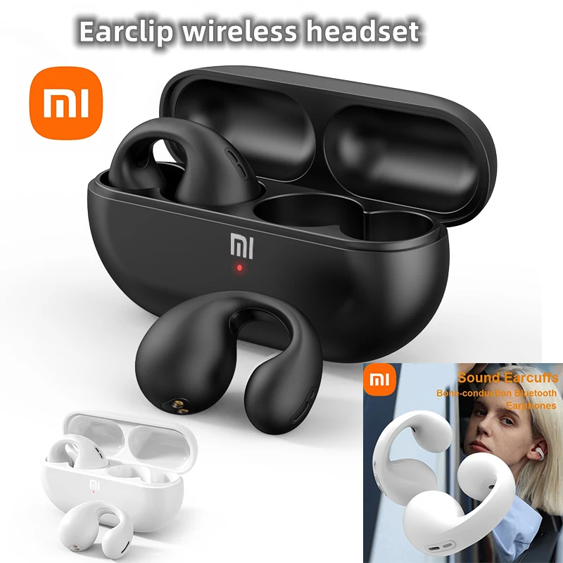 Xiaomi Sound Earcuffs Wireless Bluetooth Earphones Earring TWS Ear Hook Headphones Waterproof Sport Earbuds  Headset With Mic