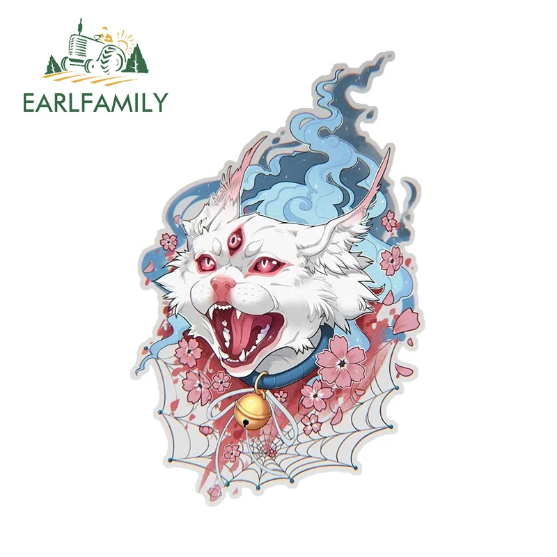 

EARLFAMILY 13 см для трехглазной циветы, призрак, необычное искусственное креативное солнцезащитное виниловое покрытие для автомобиля