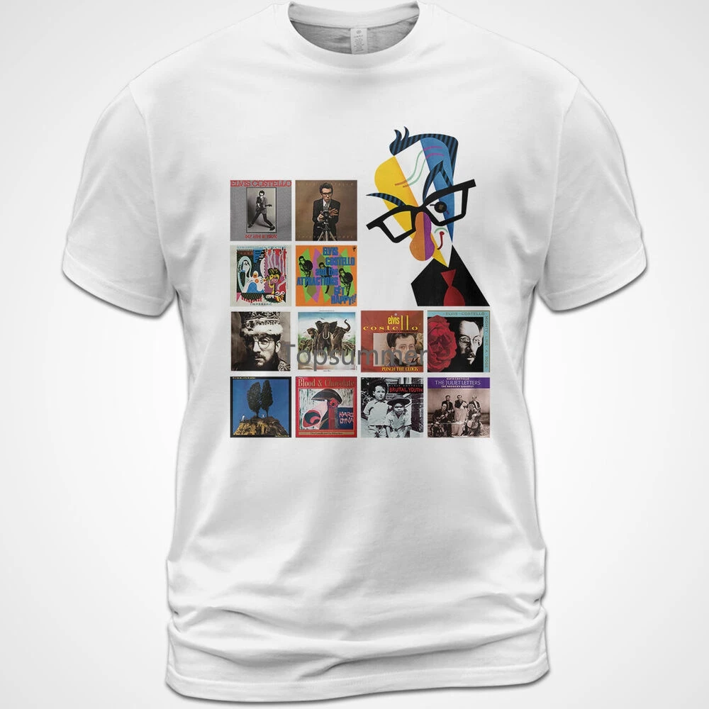 

Cotton Unisex T-Shirt Elvise Costello On Tour Album Shirt When I Was Cruel