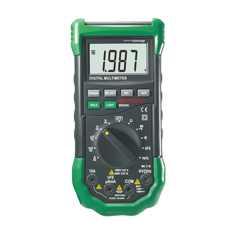 

Mastech MS8268 Digital AC/DC Auto/Manual Range Digital Multimeter with hFE,Data Hold,Relative Measurement and Auto Power Off