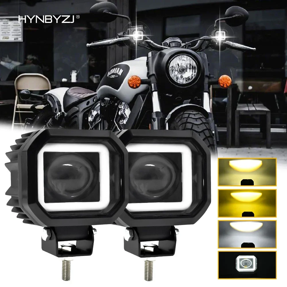 HYNBYZJ 90 Вт мотоциклетная фара DRL Angel Eyes12V 24 В противотуманные лампы яркость супер 6000K