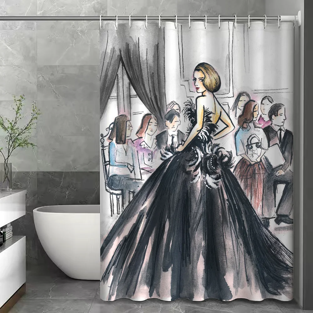 Ds-Dior Занавеска Для Душа Экологичная Перегородка Из Полиэстера Ванной Комнаты