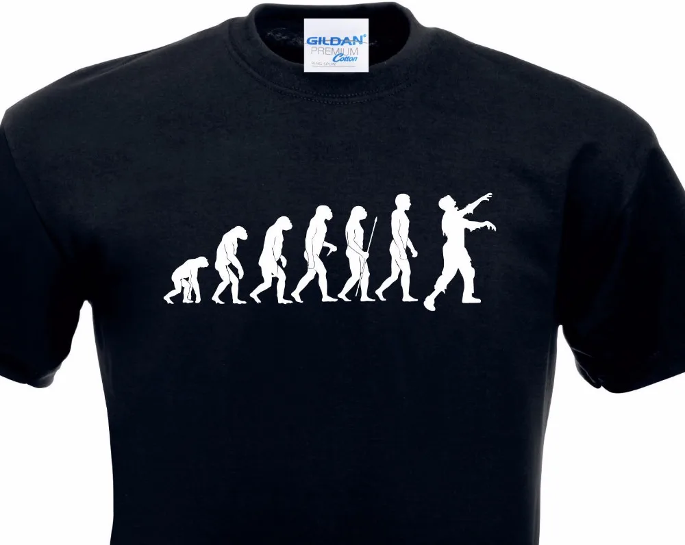 

New Arrival Men'S Tshirt Men Evolution T-Shirt Zombie Walking Dead Horror Survival Kill Hunter Z Brain Wart Tee Shirt Classic