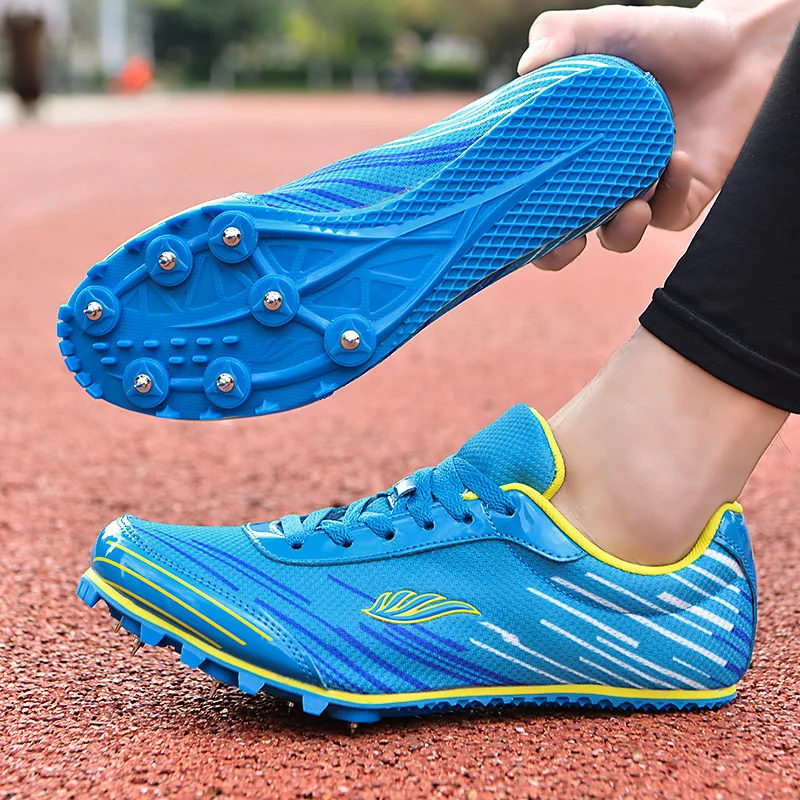 

Кроссовки легкие с шипами для мужчин и женщин, спортивная обувь для бега, легкие гоночные матчи, шипы, размер 35-45