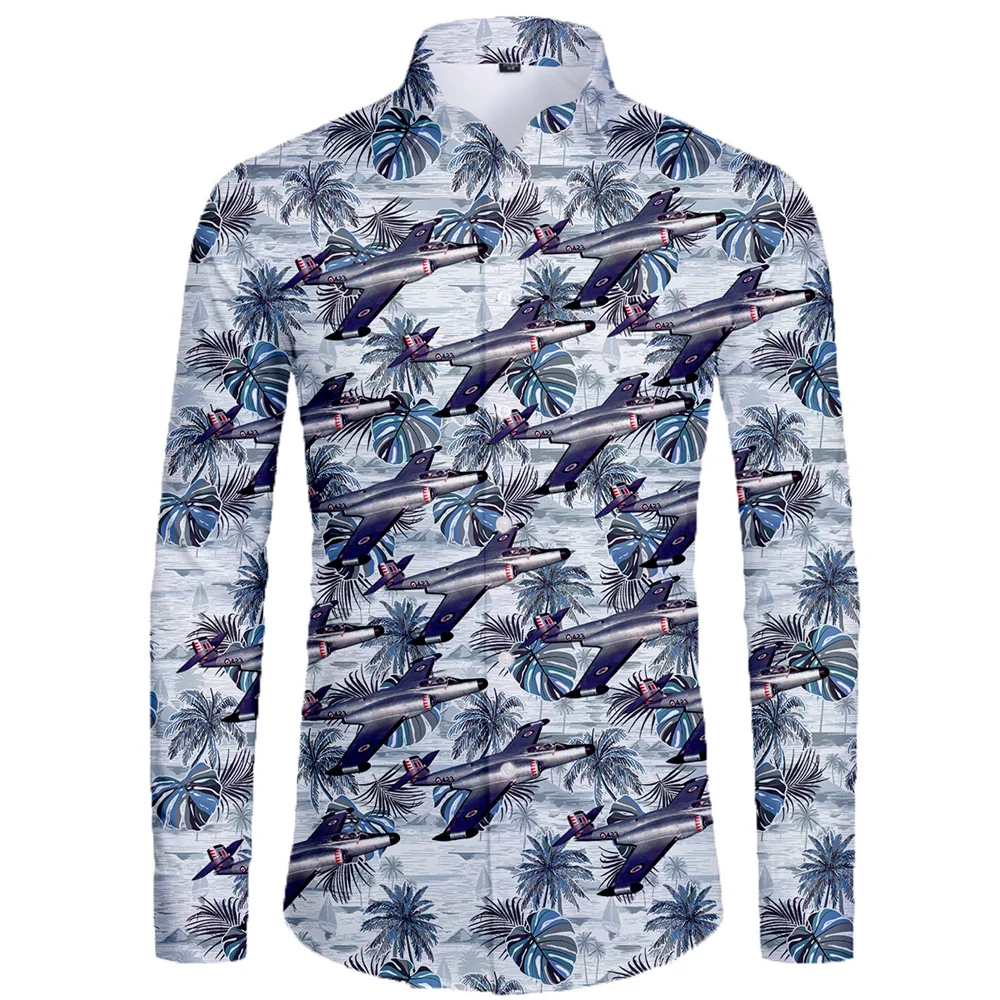 

3D Men's Fashion Lsland Forest Lake Bomber Wonderland Penthouse Spring and Autumn Long Sleeve Floral Shirt 2023 Size 5XL