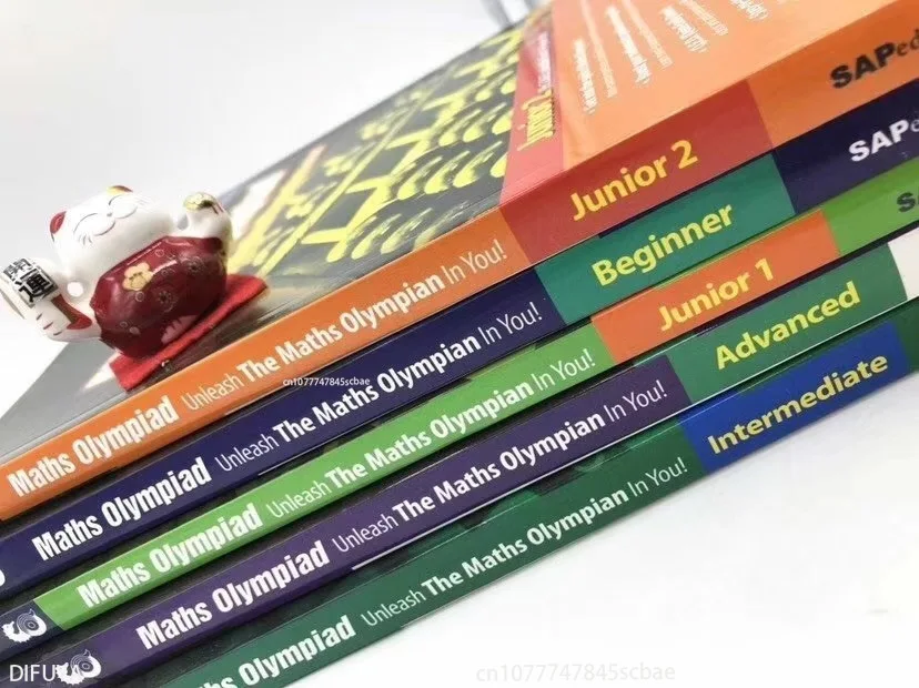 Фото 5 книг/набор SAP Maths Olympiad 1-6 класс учебное мышление по математике упражнения рабочая тетрадь английские математические проблемы учебник английский №2
