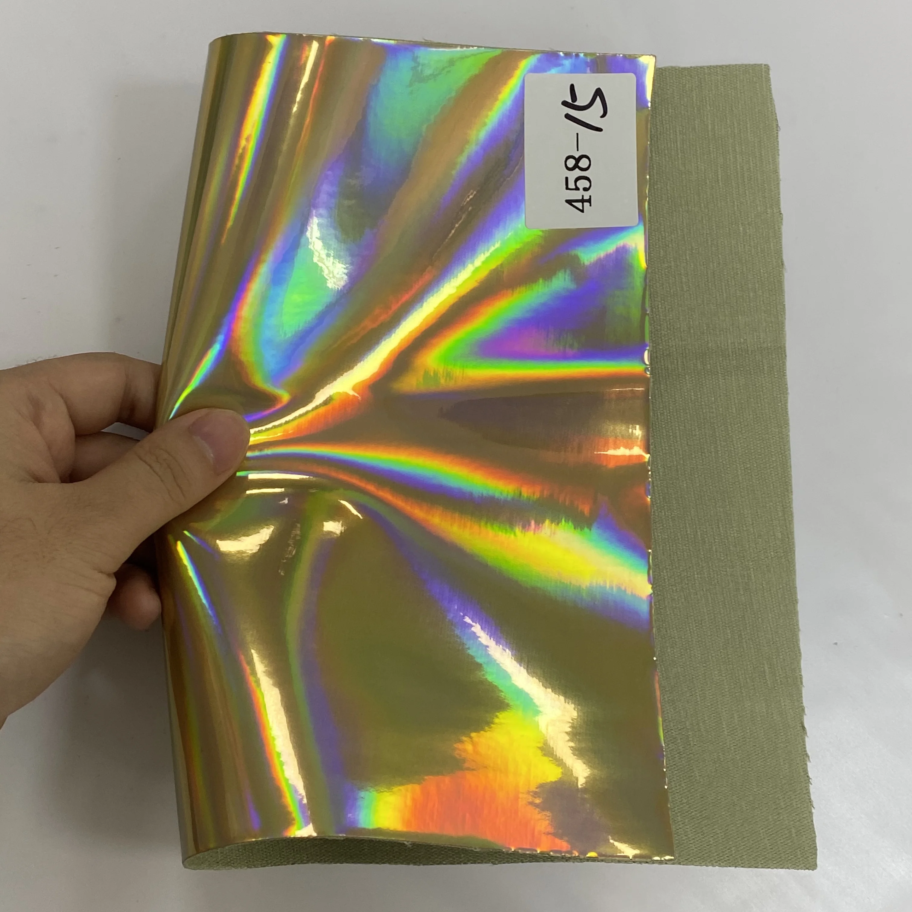 

TPU Holographic Metallic Laser Mirror Faux Leather Gold Fabric Sheet for Shoes/Bags/Cover/Stage Cosplay Costume DIY Accessorie