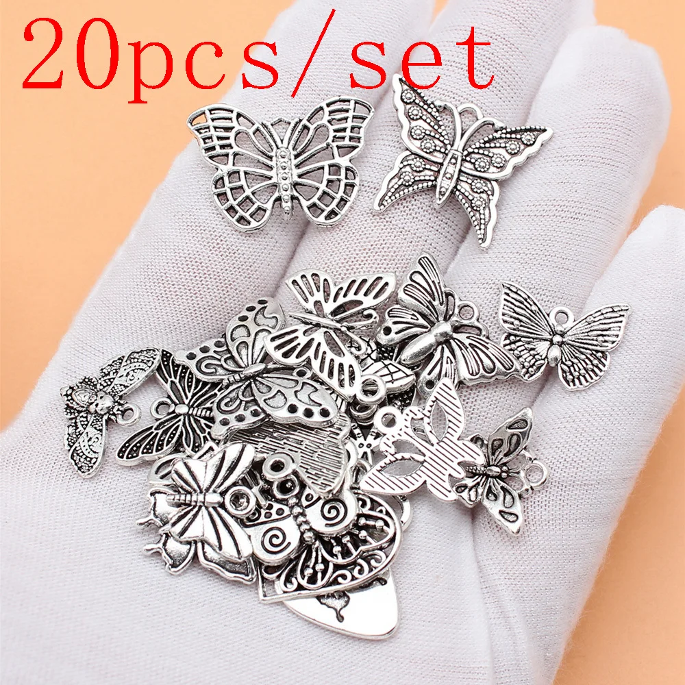 

New In Butterfly Charms Jewelry Making Supplies Jewelry Pendants 20pcs/set