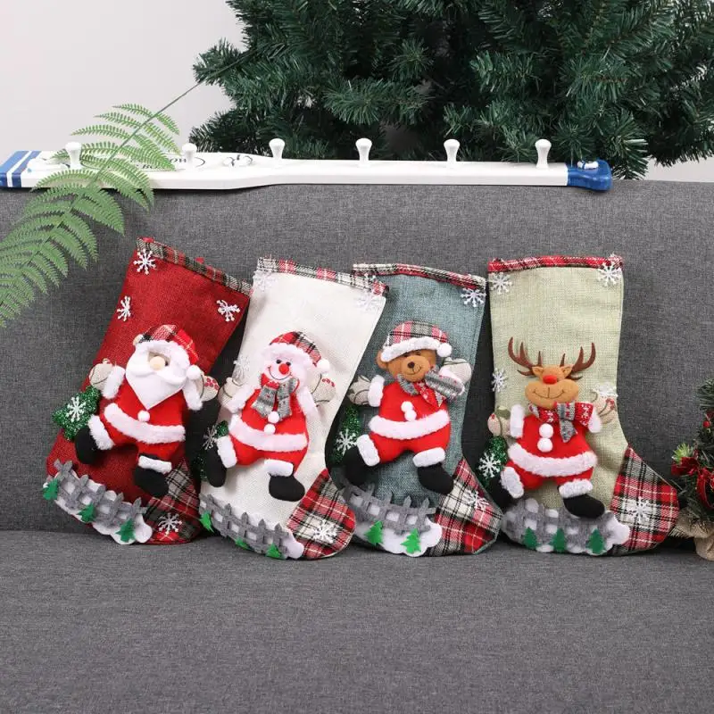 

Christmas Sock Gift Bag Decoration Props Santa Snowman Large Gift Candy Bag Christmas Decoration Best Gift For Christmas