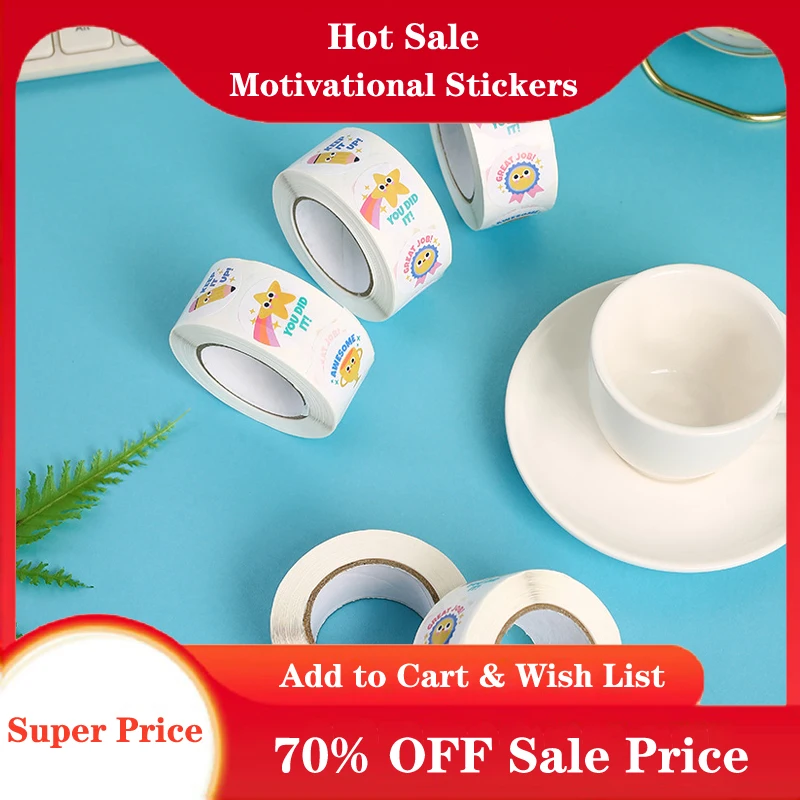 

500Sheets Cute Reward Stickers Motivational Stickers for Kindergarten School Teacher Children Kids Student Stationery Stickers