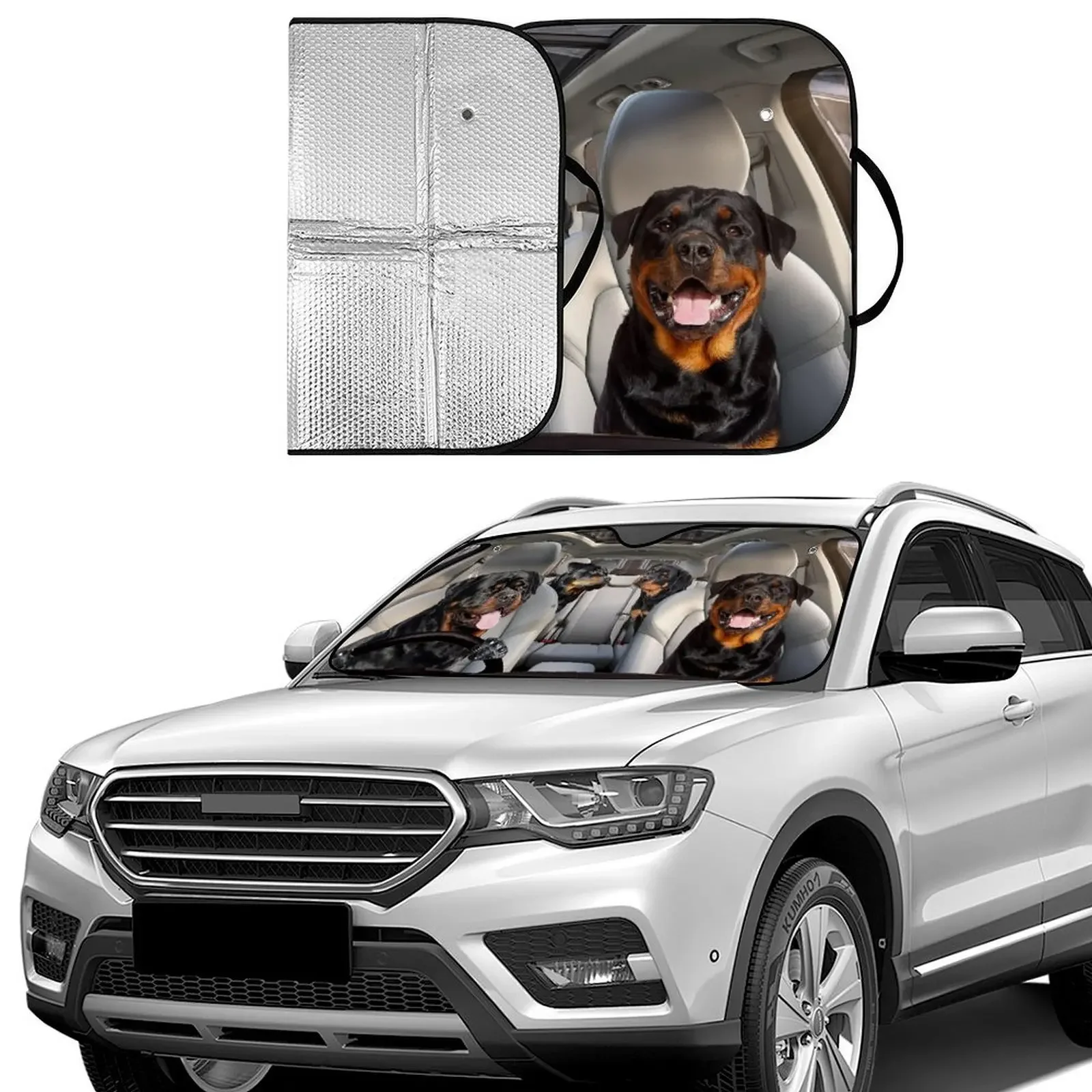 Лидер продаж черная собака с принтом Rottweiler переднее стекло автомобиля