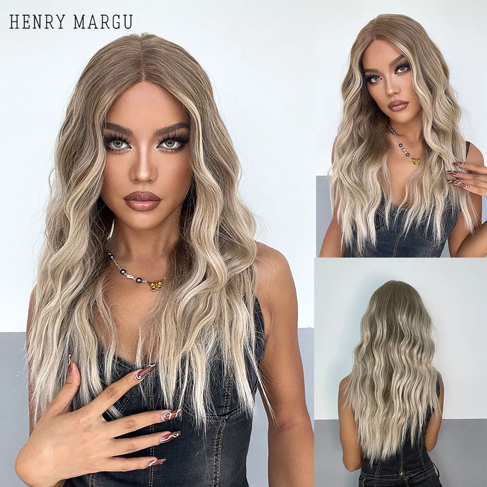 

Женский длинный парик для косплея Генри маргу, термостойкие волосы из синтетических волос, цвет белый/коричневый, светлый, с эффектом омбре