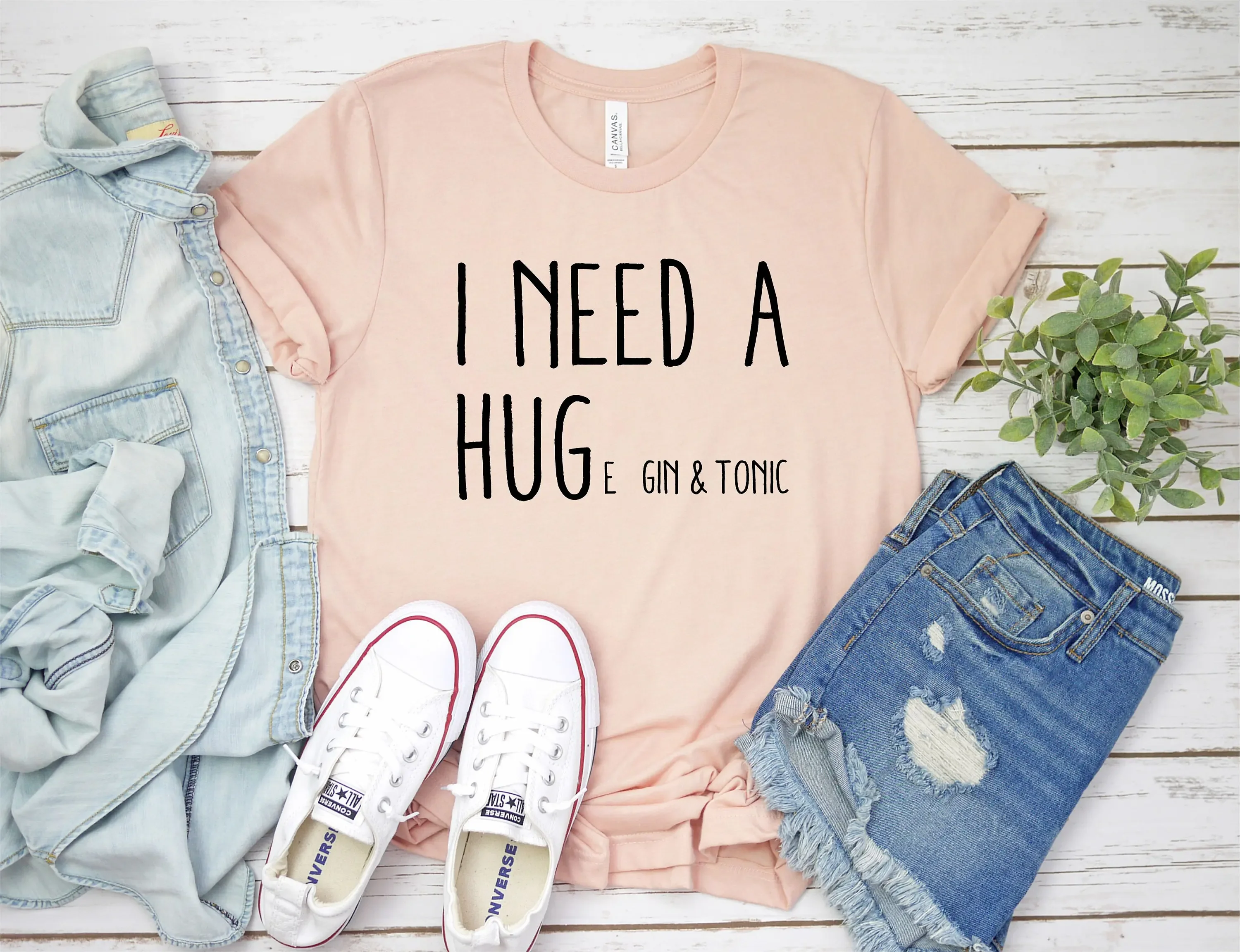 I Need a Huge Gin and Tonic Shirt Hug забавная футболка персонализированная рубашка на заказ &amp