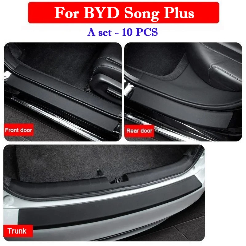 

Для BYD Song Plus Dm-i EV 2021-2025 защитные наклейки на порог автомобиля, защитные наклейки на дверь багажника, устойчивые к царапинам, ударопрочные наклейки