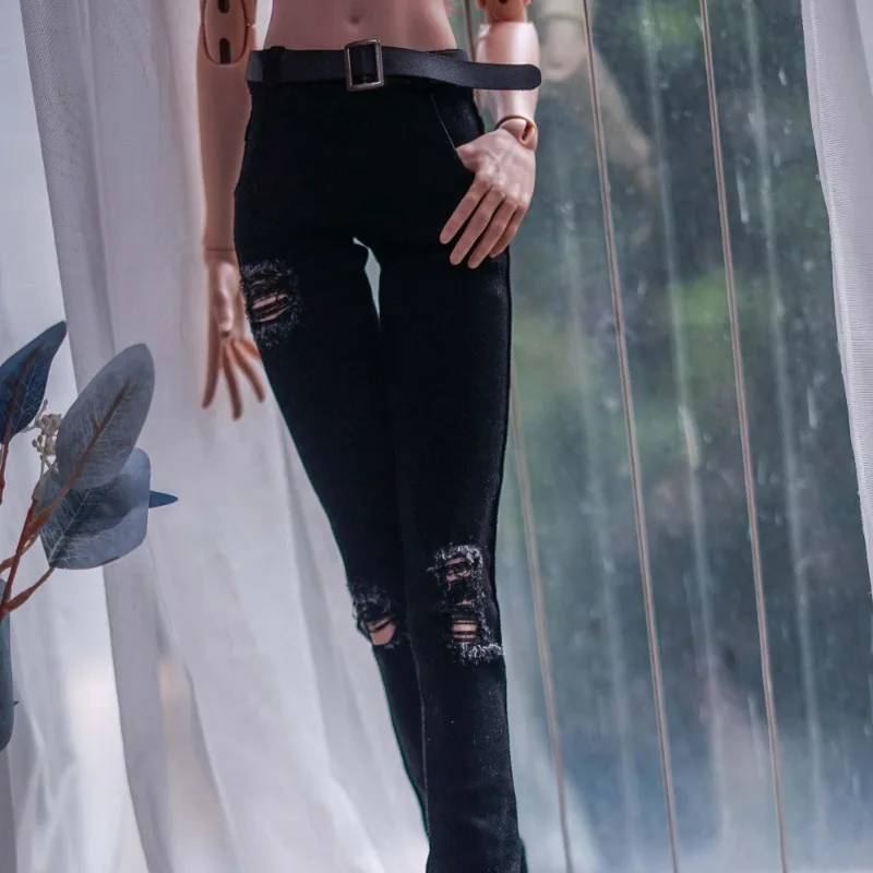 Красивые черные джинсовые брюки Bjd для 1/4 куклы дяди одежда CMB346