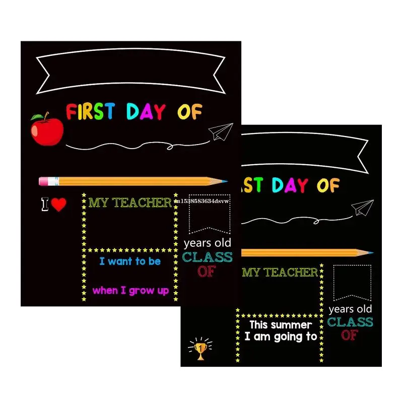 

Табличка «Мой первый день в школе», многоразовая, двусторонняя, 12 x 10, «Снова на школьную доску»