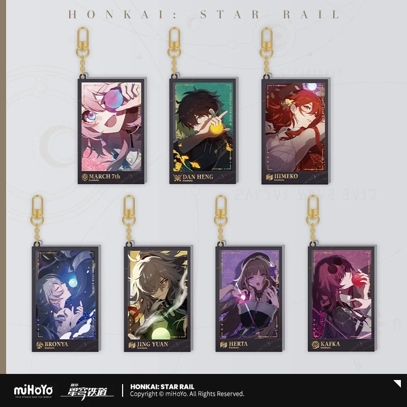 Фото Официальный товар Sunsyea Honkai Star Rail miHoYo, оригинальный подлинный брелок серии FCDJS с лазерными билетами, значок Dan Heng №3