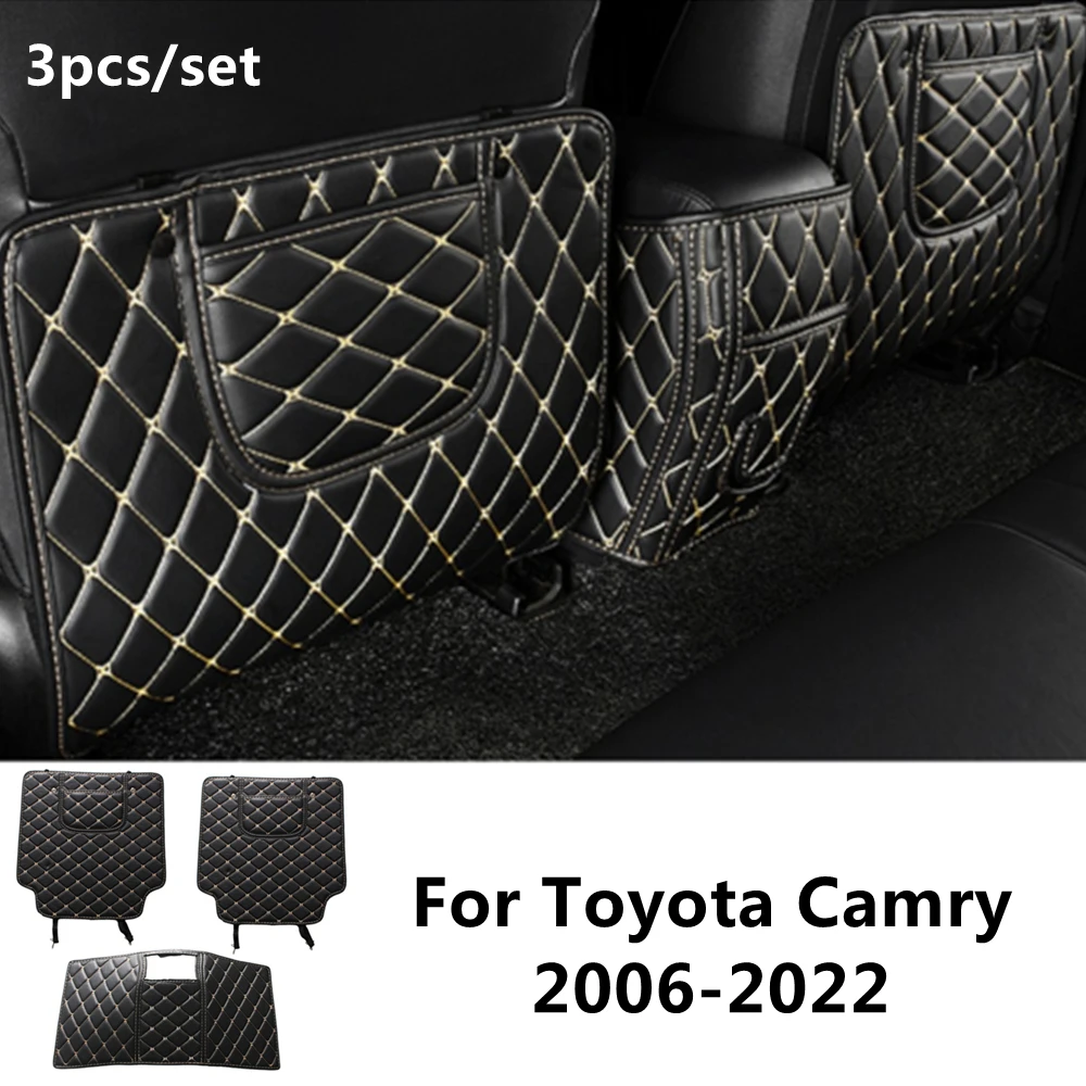 

SJ PU leather Car Rear Seat Anti-Kick Pad Back Seats Cover Armrest Anti-dirty Protection Mat For Toyota Camry 2006-07-08-09-2022