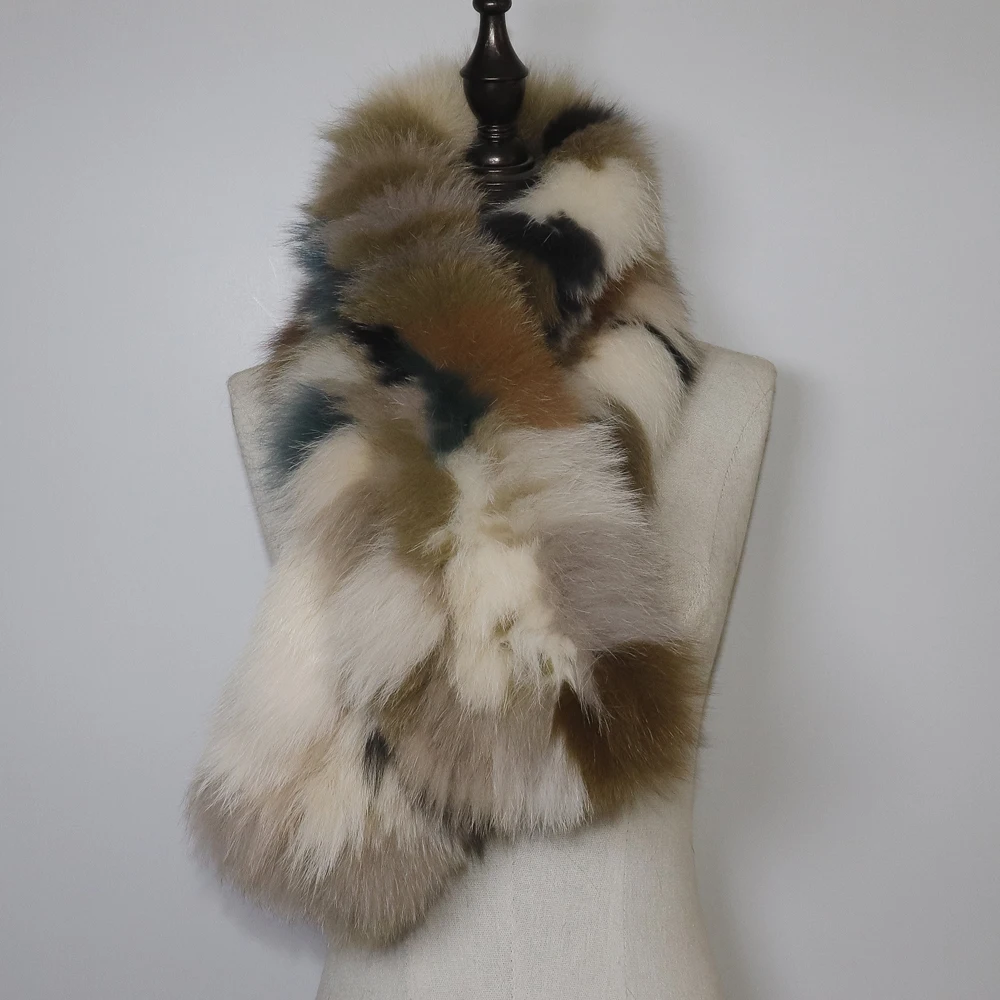Лидер продаж женский зимний теплый шарф из натурального Лисьего меха Модный