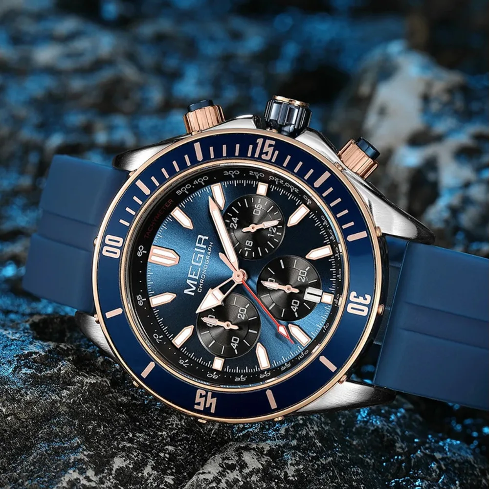 Часы наручные MEGIR Мужские кварцевые брендовые деловые водонепроницаемые