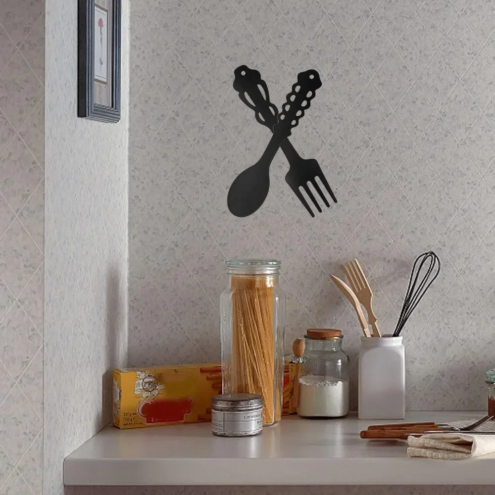 Элегантная металлическая настенная подвеска: вилка и ложка кухонный декор