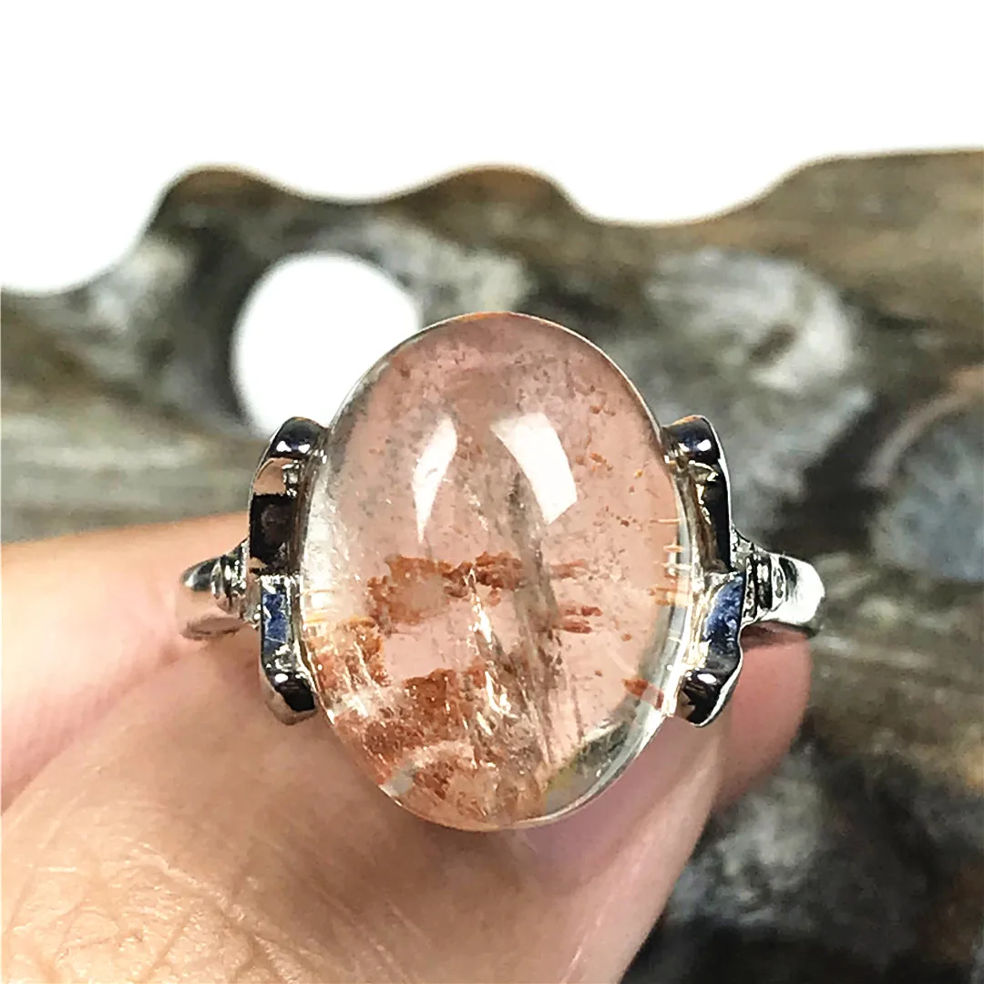 Кольцо с природным призраком Фантом кварц ювелирные изделия для женщин и мужчин
